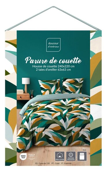 3dílné bavlněné povlečení na dvoulůžko/prodloužené 240x220 cm Swan – douceur d'intérieur