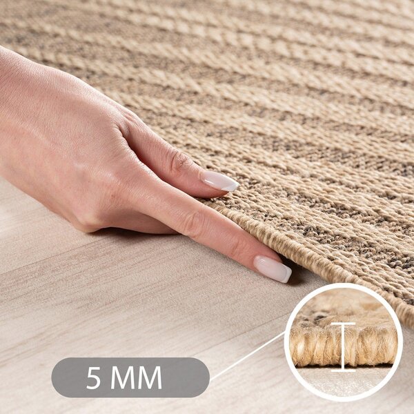 Hnědý kulatý vnitřní a venkovní koberec ø 120 cm Timber 1403 – Ayyildiz Carpets