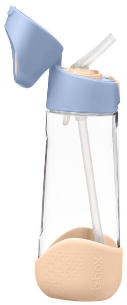 Lahev na pití s brčkem, 600ml, b.box, broskvová