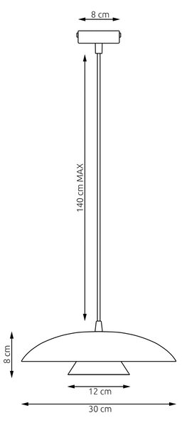 Závěsné svítidlo BABEL 1 – moka / černé, 1× GX53, šířka 30 cm