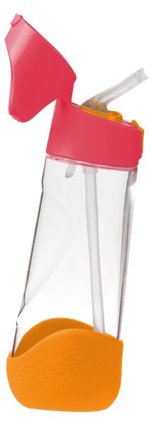 Láhev na pití s brčkem, 600ml, b.box, růžovo/oranžová