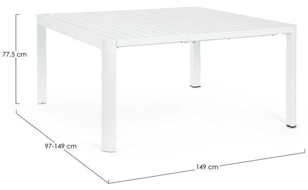 Bizzotto Hliníkový rozkládací zahradní stůl Kiplin 149 x 97/149 cm