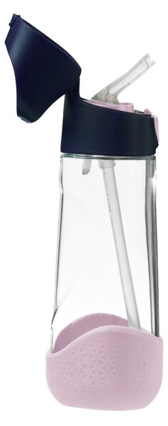 Láhev na pití s brčkem, 600ml, b.box, indigo/růžová