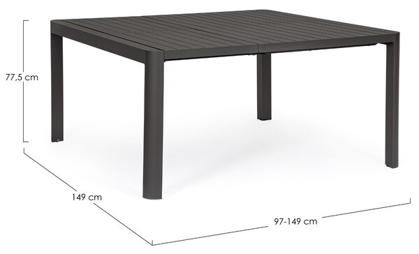 Bizzotto Hliníkový rozkládací zahradní stůl Kiplin 149 x 97/149 cm