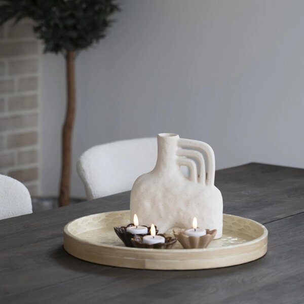 Nordic Living Béžový bambusový podnos Mandu 40 cm