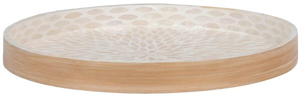 Nordic Living Béžový bambusový podnos Mandu 40 cm