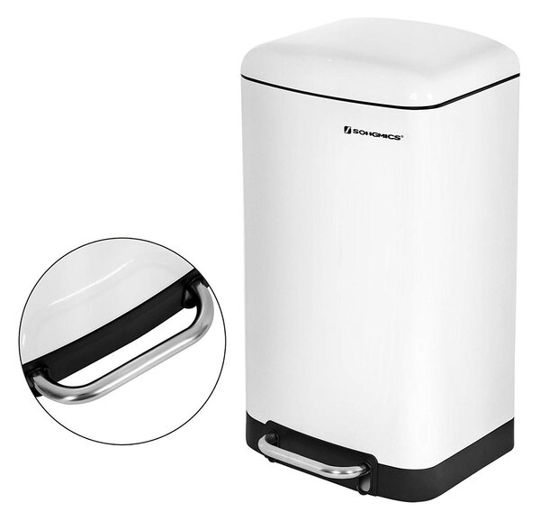 SONGMICS Odpadkový koš s víkem IRIS 30 L bílý