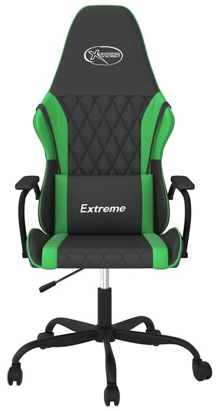 Herní židle černá a zelená umělá kůže 3143778