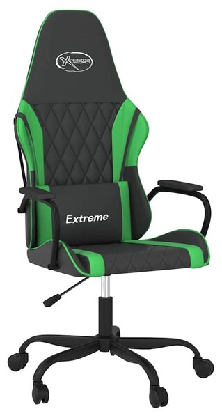 Herní židle černá a zelená umělá kůže 3143778