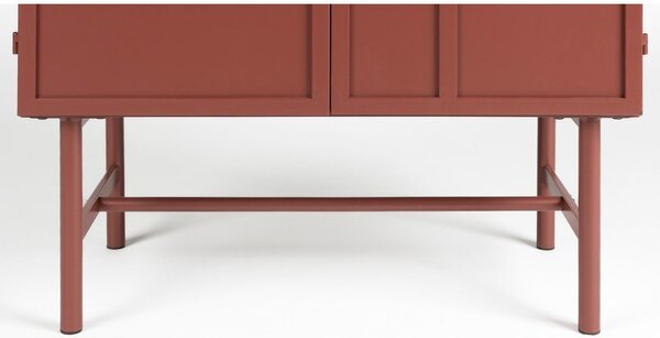 Červená kovová skříňka 70x105x35 cm Davis – White Label