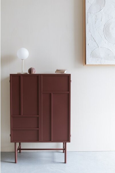 Červená kovová skříňka 70x105x35 cm Davis – White Label