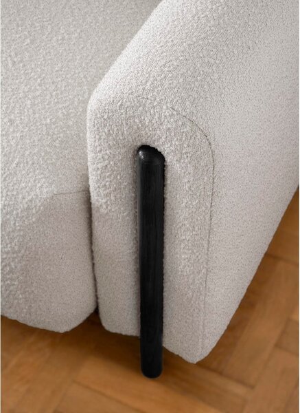 Šedobéžová rozkládací/s úložným prostorem pohovka z textilie bouclé 244 cm Arcadova – ELTAP