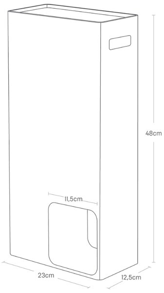 Černý kovový stojan na toaletní papír Yamazaki Tower 48 cm
