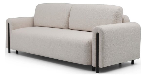 Šedobéžová rozkládací/s úložným prostorem pohovka z textilie bouclé 244 cm Arcadova – ELTAP