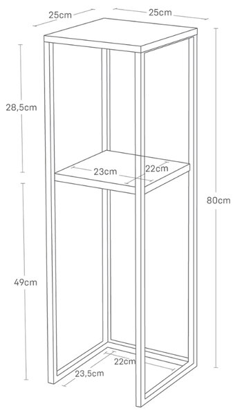 Bílý kovový stojan na květiny Yamazaki Tower 80 cm