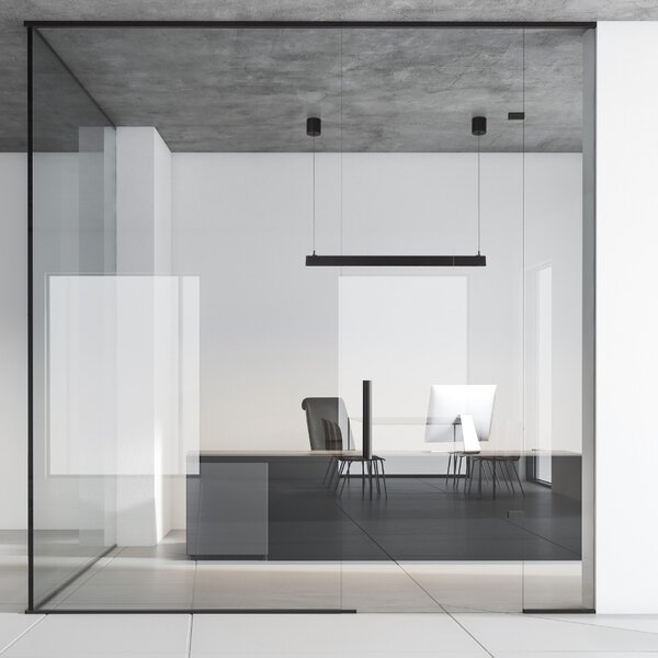 Černé kovové závěsné LED světlo Nova Luce Linear 125 cm