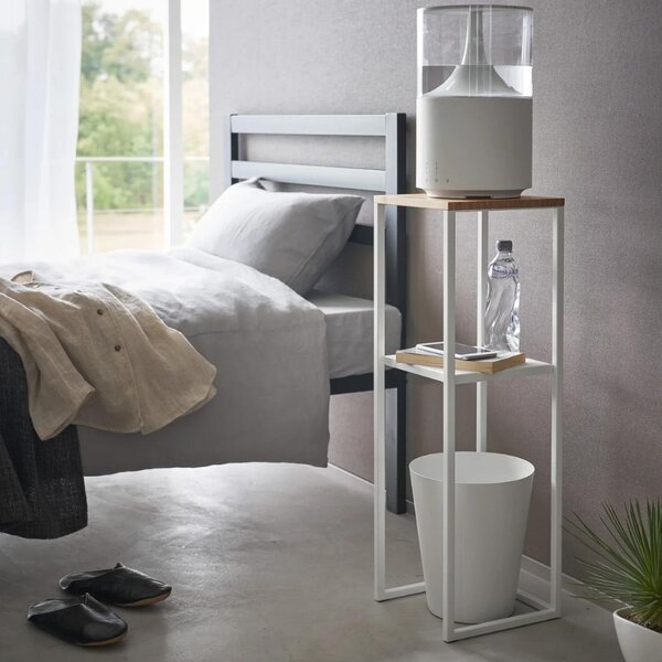Bílý kovový stojan na květiny Yamazaki Tower 80 cm