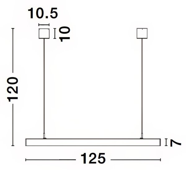 Černé kovové závěsné LED světlo Nova Luce Linear 125 cm