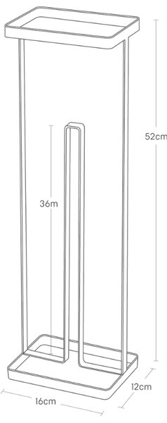 Černý kovový stojan na toaletní papír Yamazaki Tower 52 cm