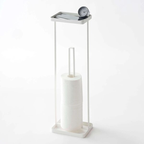 Bílý kovový stojan na toaletní papír Yamazaki Tower 52 cm