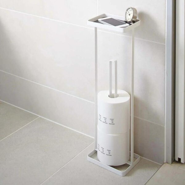 Bílý kovový stojan na toaletní papír Yamazaki Tower 52 cm