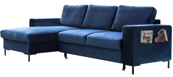 -25 % Dny MOMENTI– Miuform Sametová rozkládací pohovka Lofty Lilly 236 cm, levá