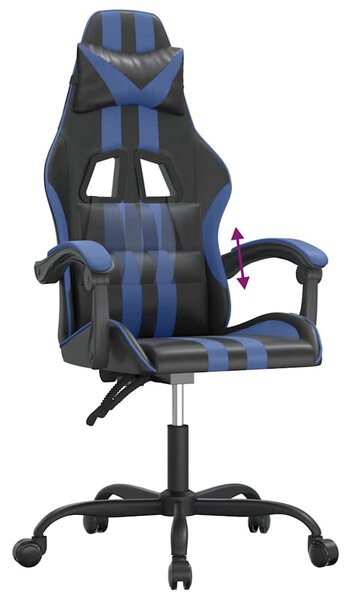 Herní židle černá a modrá umělá kůže 3143818