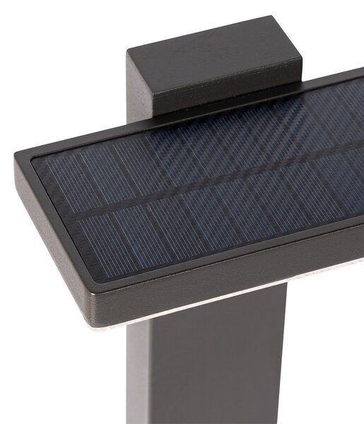 Venkovní stojící stojan tmavě šedý 80 cm vč. LED a stmívatelného světla na solární energii - Sunnie