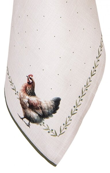 Bavlněná utěrka s kohoutkem a slepičkou Farm Love – 50x70 cm