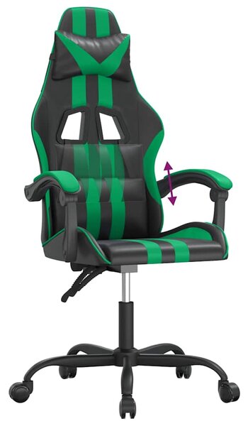 Herní židle černá a zelená umělá kůže 3143821