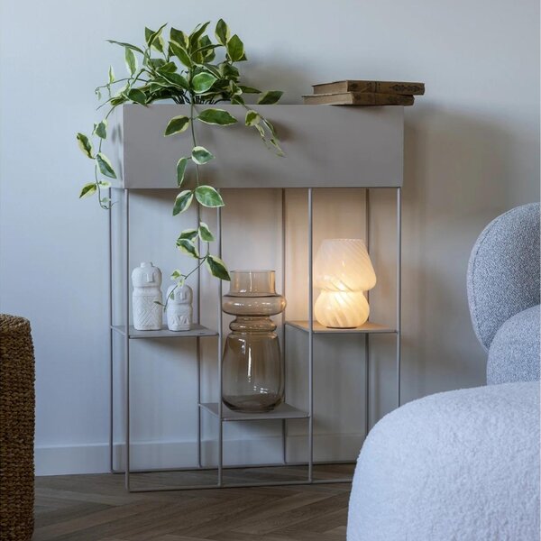 -25 % Dny MOMENTI– Nordic Living Béžový kovový květináč Rabano 60 x 25 cm