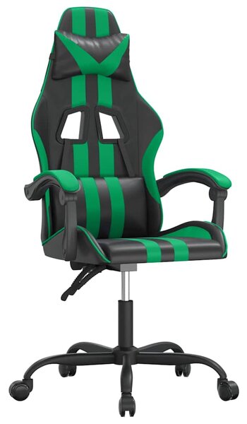 Herní židle černá a zelená umělá kůže 3143821