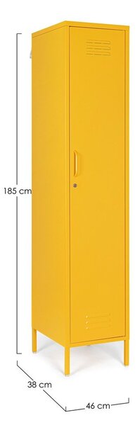 Žlutá kovová uzamykatelná skříň 38x185x46 cm Cambridge – Yes Everyday