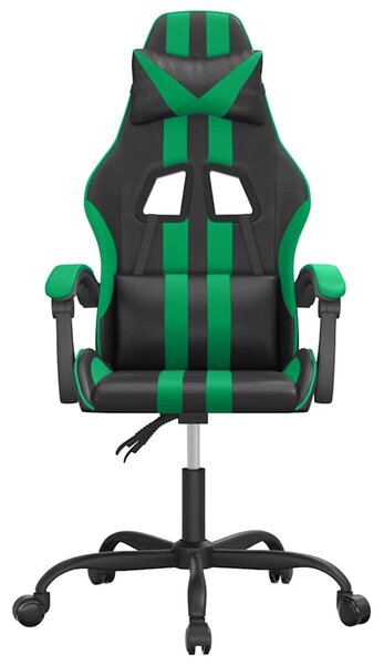 Herní židle černá a zelená umělá kůže 3143821