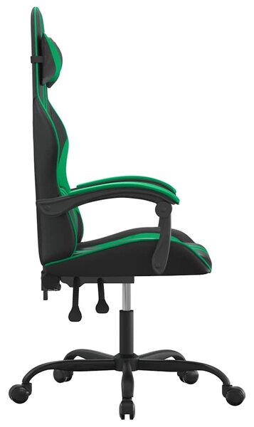 Herní židle černá a zelená umělá kůže 3143821