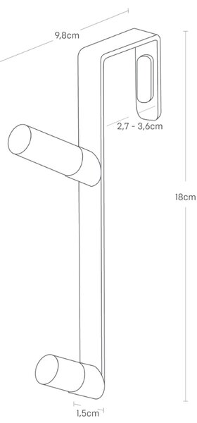 Černý kovový věšák na dveře Yamazaki Tower