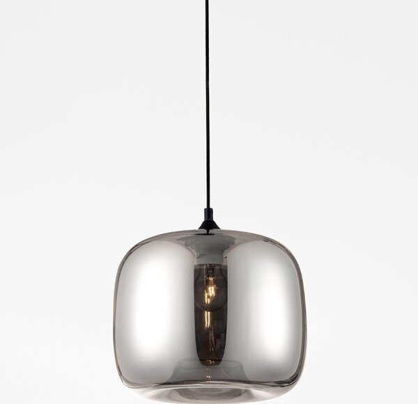 Šedé skleněné závěsné světlo Nova Luce Savaz II. 28 cm