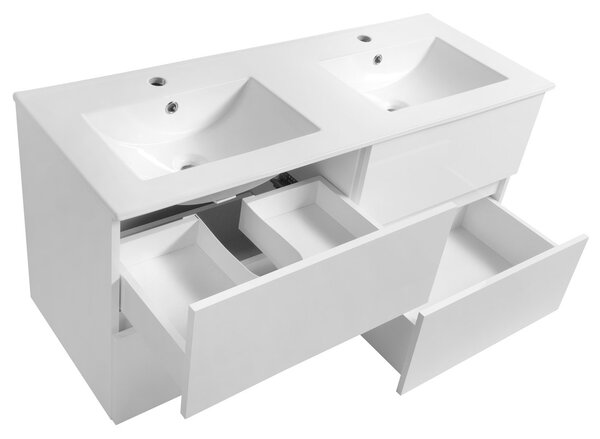 Aqualine Aqualine, PANEDA umyvadlová skříňka 119x55x45,2cm, bílá, PN212