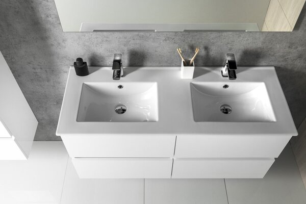 Aqualine Aqualine, PANEDA umyvadlová skříňka 119x55x45,2cm, bílá, PN212