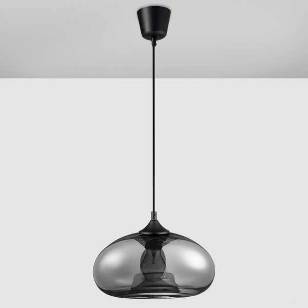 Šedé skleněné závěsné světlo Nova Luce Savaz 28 cm