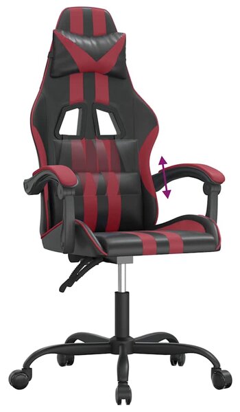 Herní židle černá a vínová umělá kůže 3143825