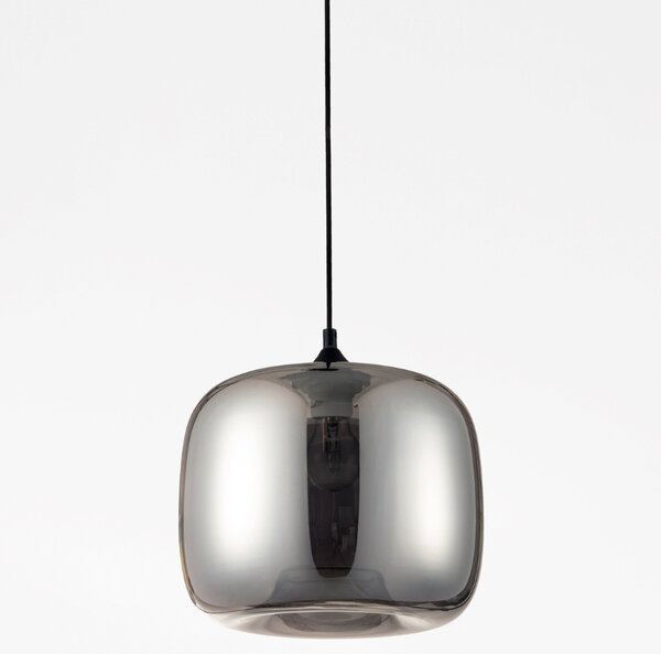 Šedé skleněné závěsné světlo Nova Luce Savaz II. 28 cm