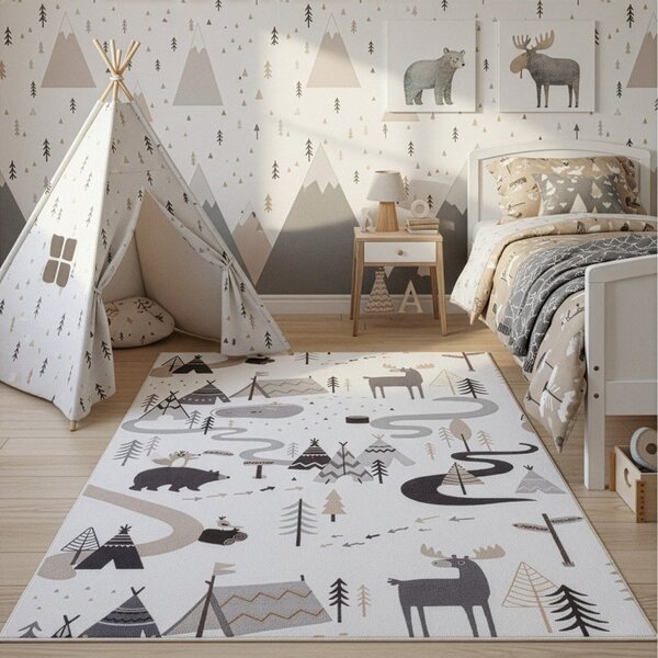 Krémový pratelný dětský koberec 160x230 cm Coco 1135 – Ayyildiz Carpets