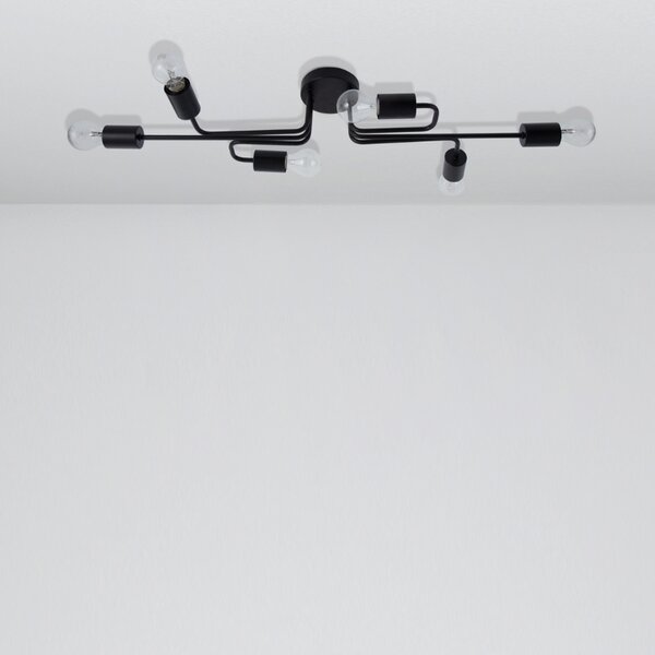 Černé kovové stropní světlo Nova Luce Granso 86 cm