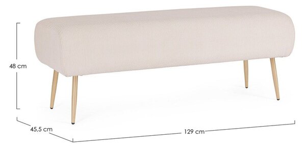 Bílá polstrovaná lavice Olga – Bizzotto