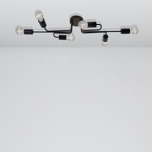 Černé kovové stropní světlo Nova Luce Granso 86 cm