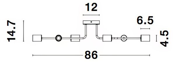 Černé kovové stropní světlo Nova Luce Granso 86 cm