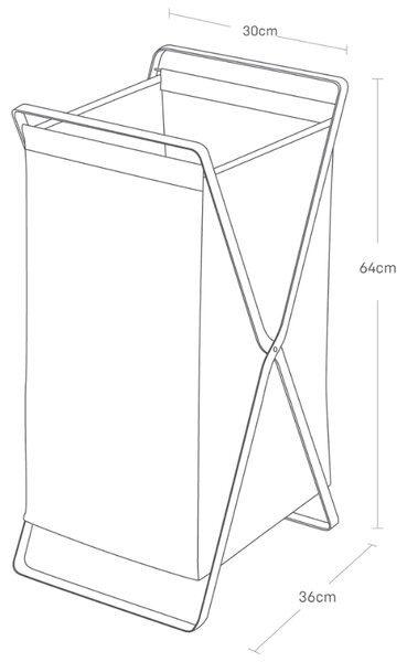 Černý skládací koš na prádlo Yamazaki Tower 64 x 30 cm