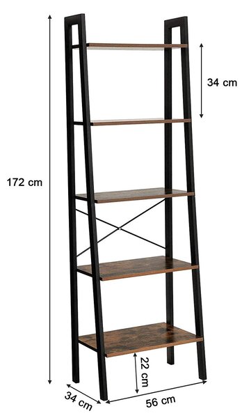 Regál VASAGLE NILA hnědočerný