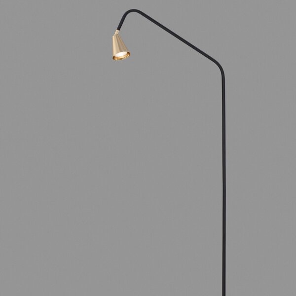 Černá kovová stojací lampa Nova Luce Geko 157 cm